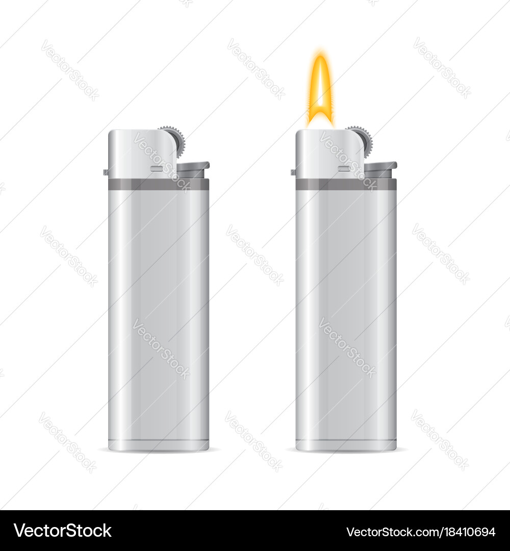 Gas lighter empty mock up set Vector Image