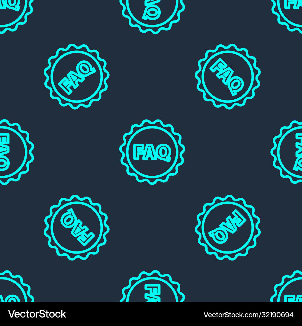 Green line label with text faq information icon Green line label with text faq information icon vector image