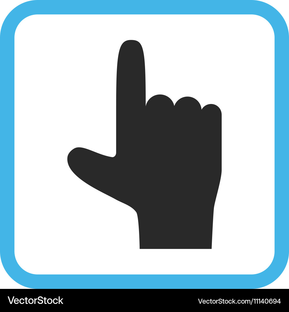 Hand pointer up icon in a frame vector image