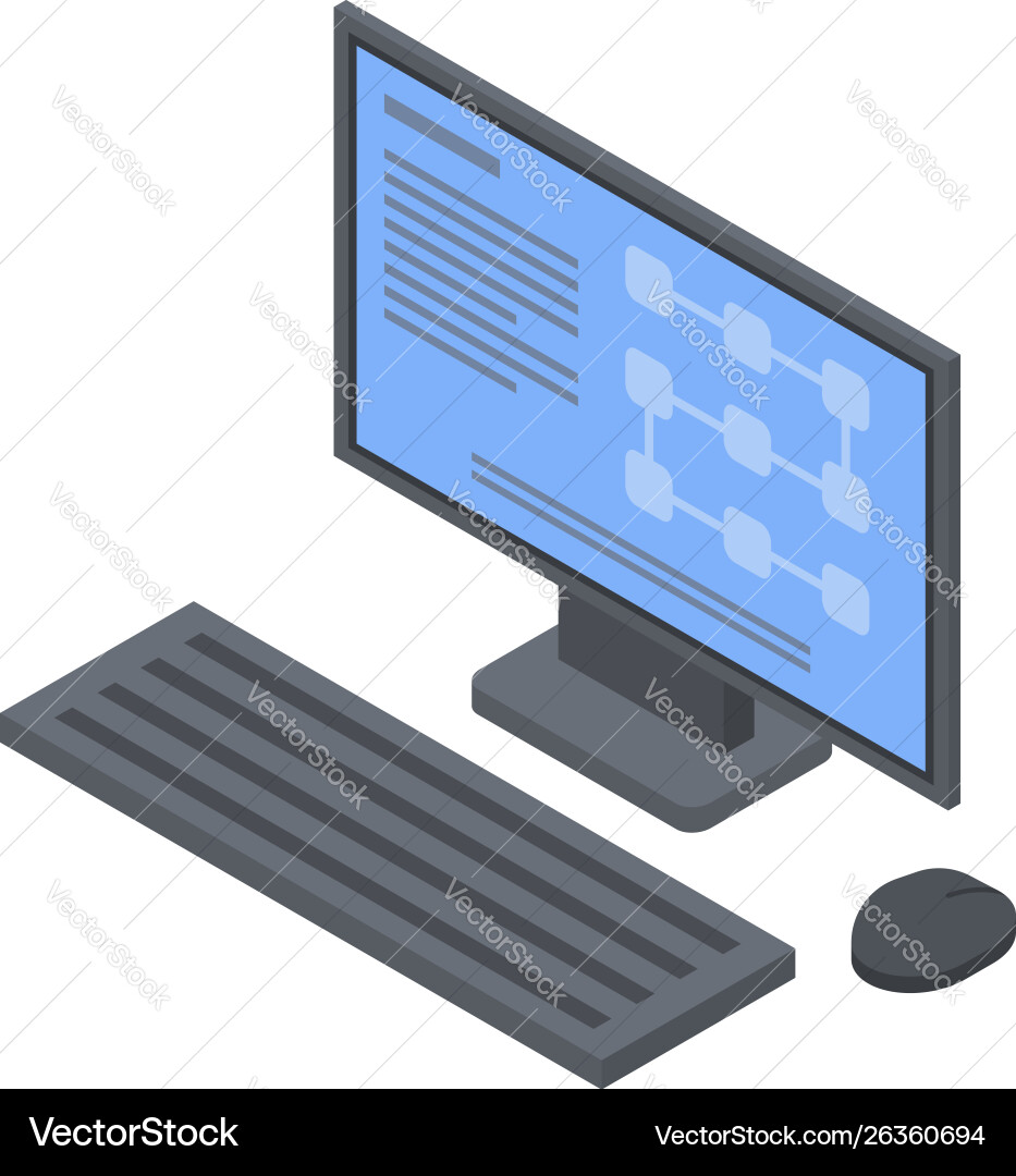 Isometric Computer Icon Vector Image