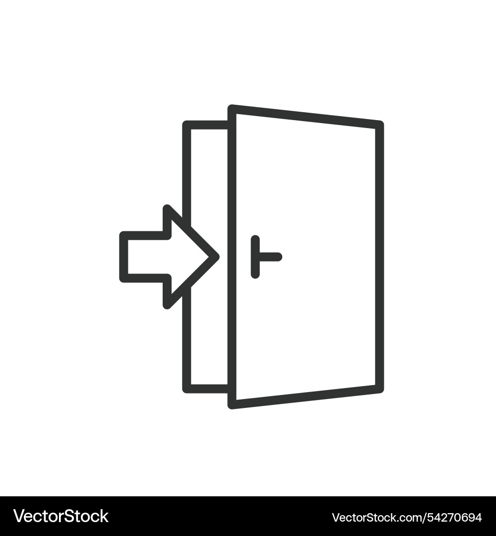 Login door icon in line design access Royalty Free Vector