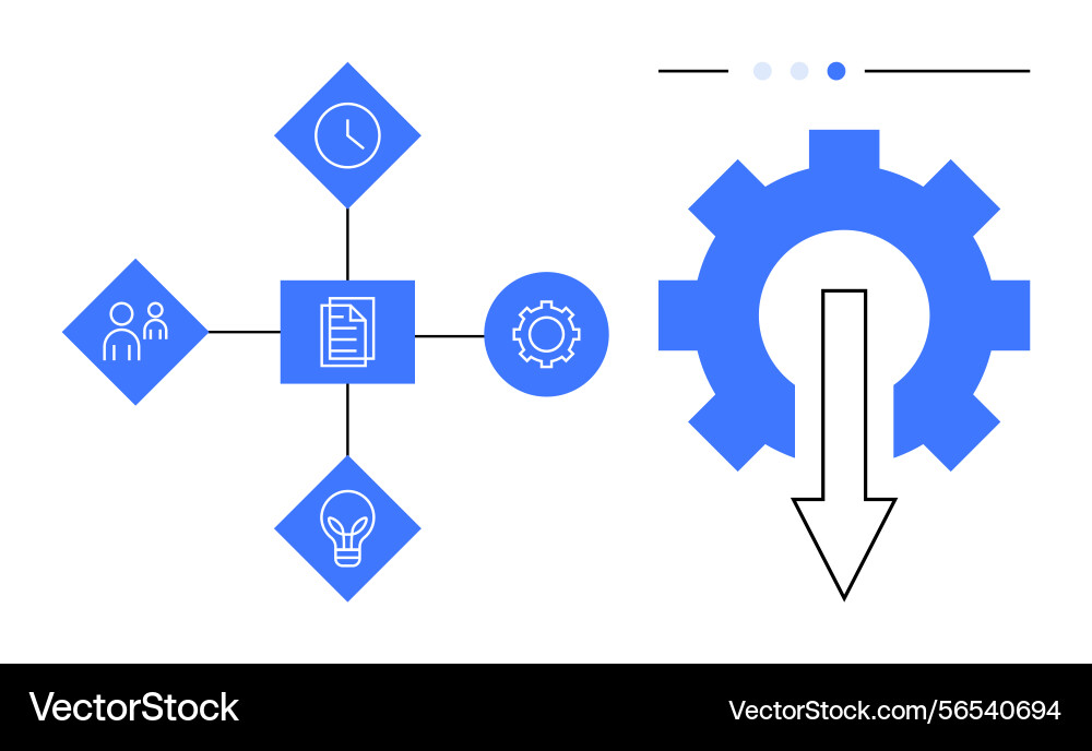 Process workflow design with gear arrow and icon Process workflow design with gear arrow and icon vector image
