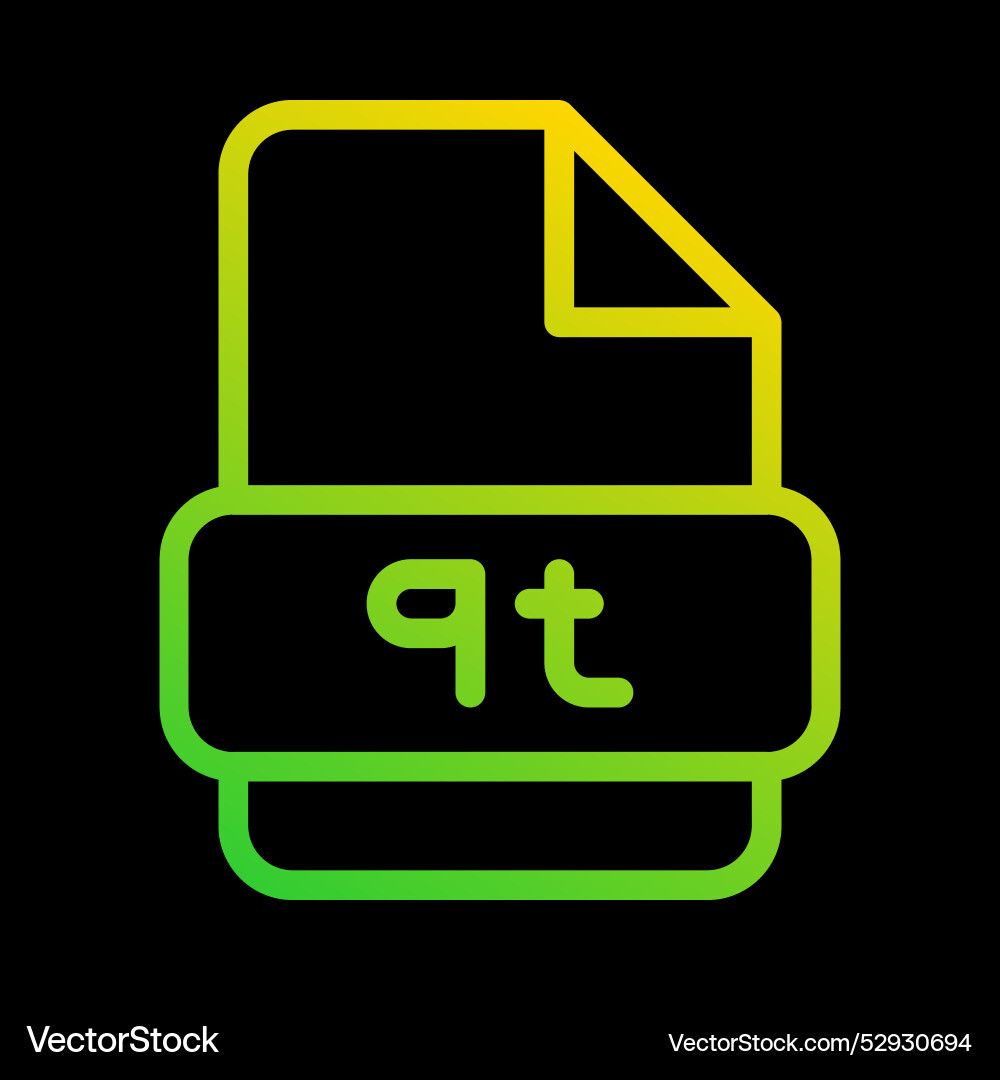 Qt file type icon document format extension Qt file type icon document format extension vector image
