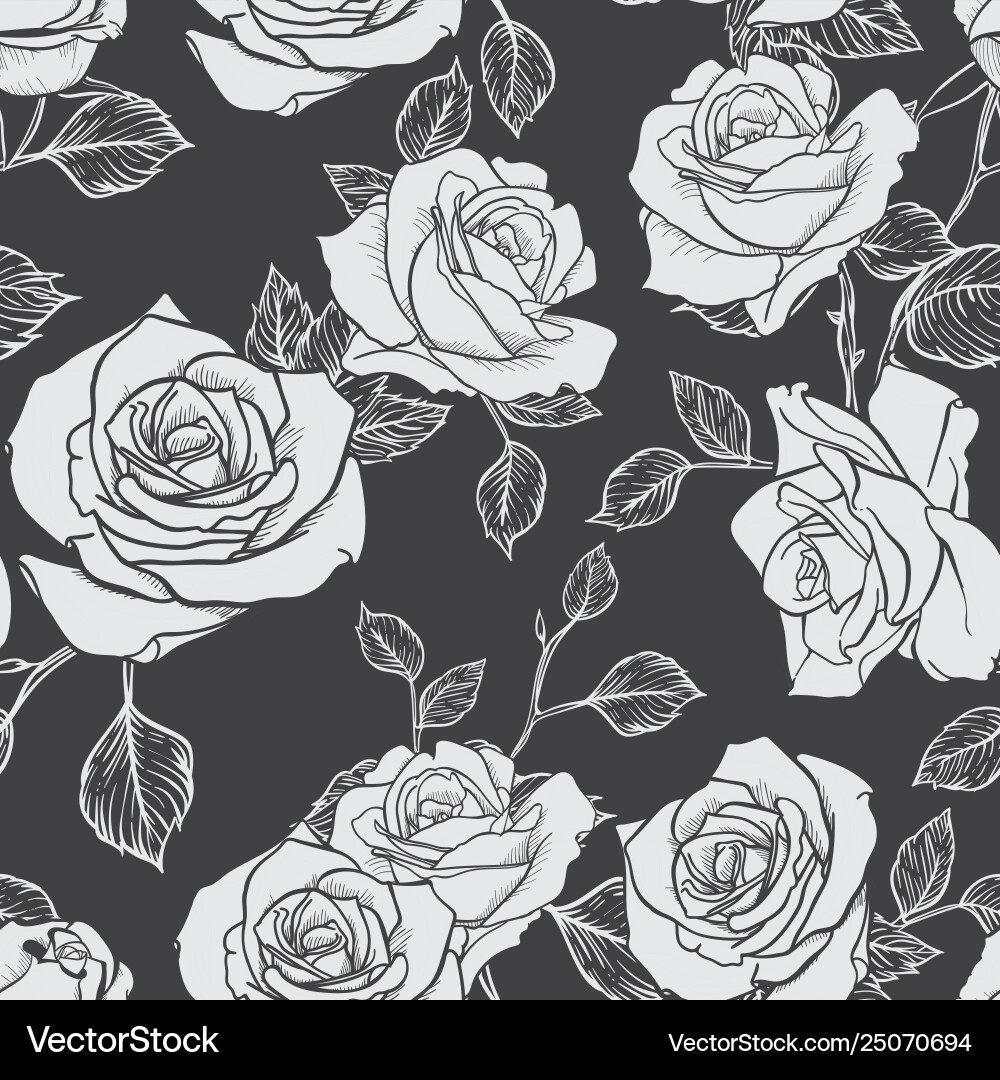Rose seamless pattern flower Royalty Free Vector Image