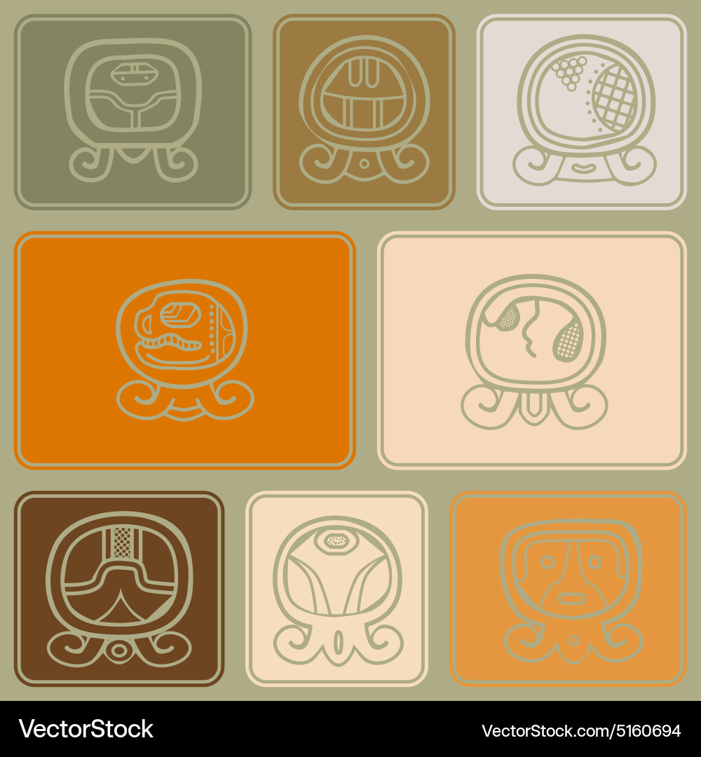 Seamless background with maya calendar named days vector image