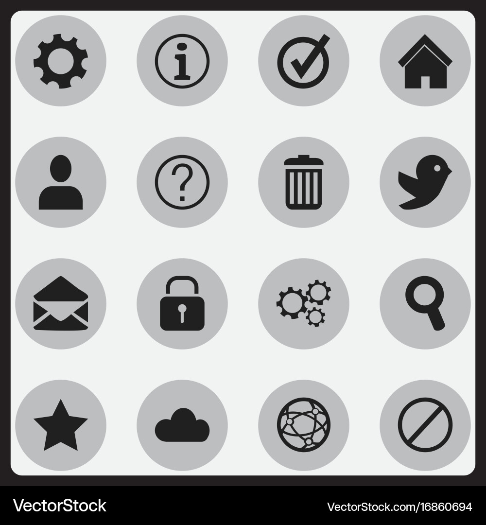 Set of 16 editable network icons includes symbols vector image