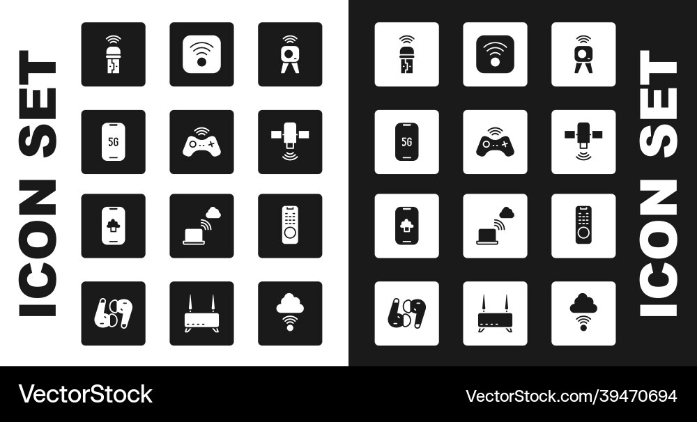 Set web camera wireless gamepad mobile with 5g Set web camera wireless gamepad mobile with 5g vector image