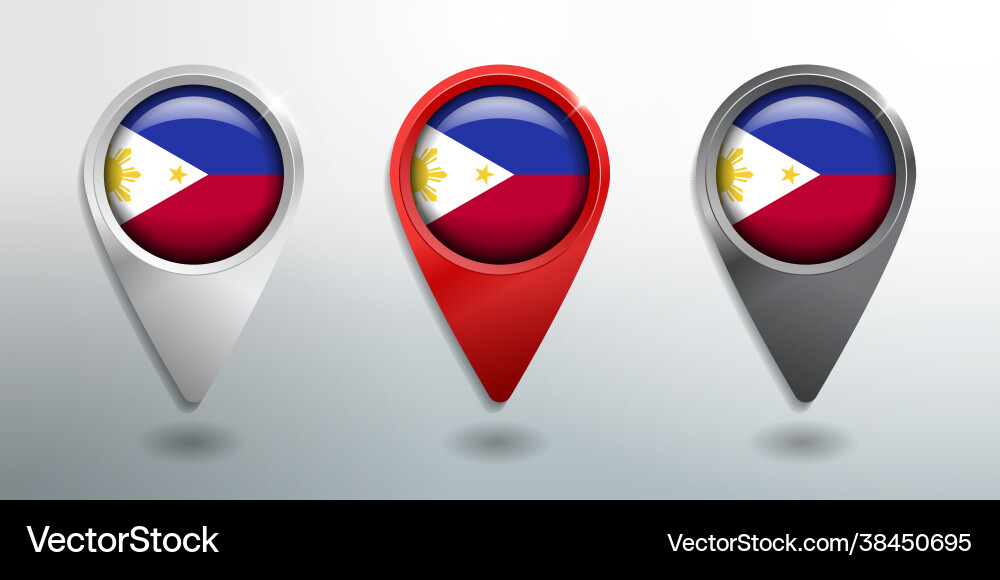 3d pointer tag and location marker with round Vector Image