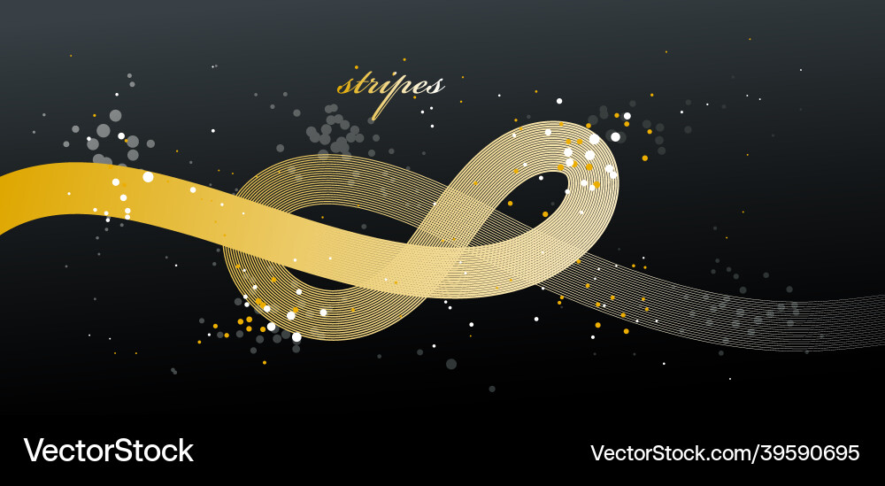 Abstract golden lines in 3d motion dimensional Abstract golden lines in 3d motion dimensional vector image