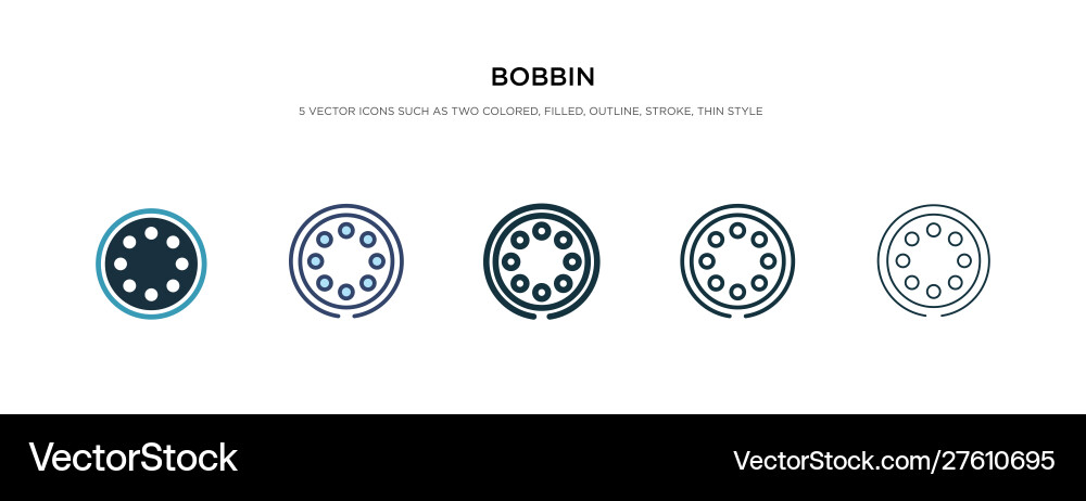Bobbin icon in different style two colored Vector Image