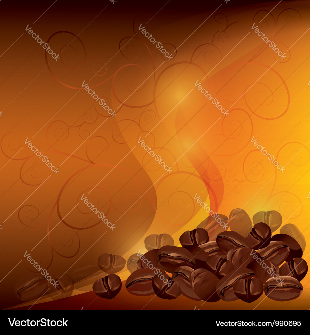 Coffee Bean Background with Pattern Vector Image
