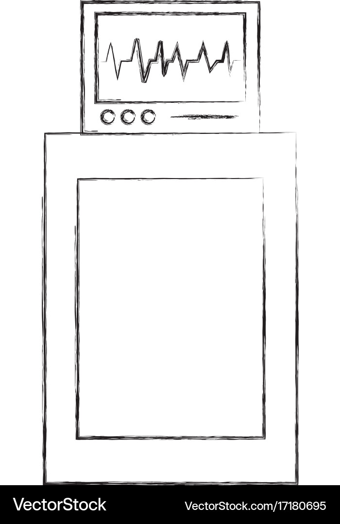 Ecg machine displaying heartbeat monitoring Vector Image