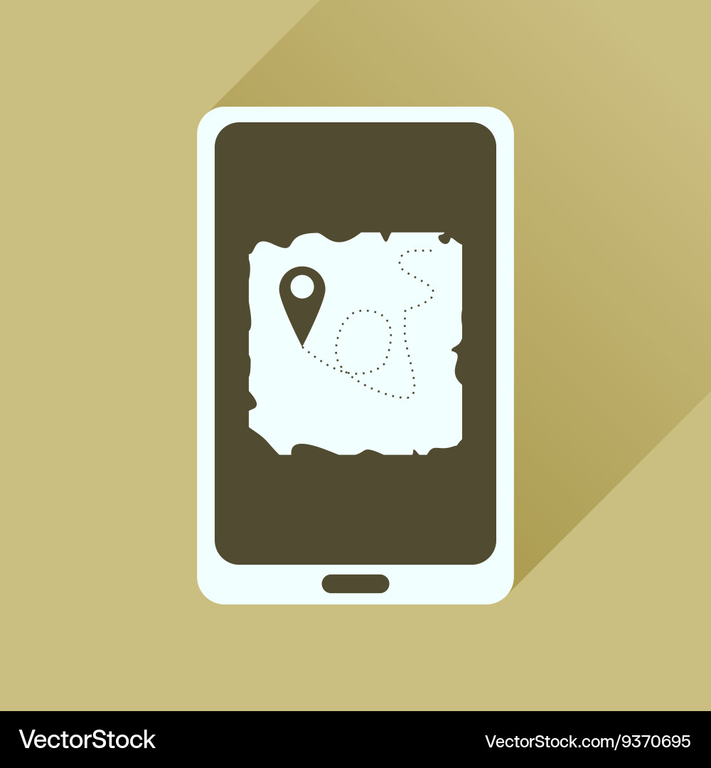 Flat icon with long shadow mobile applications vector image