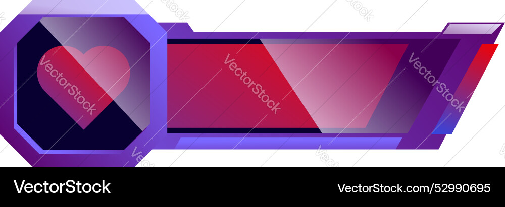 Game interface bar with heart icon for increasing Game interface bar with heart icon for increasing vector image