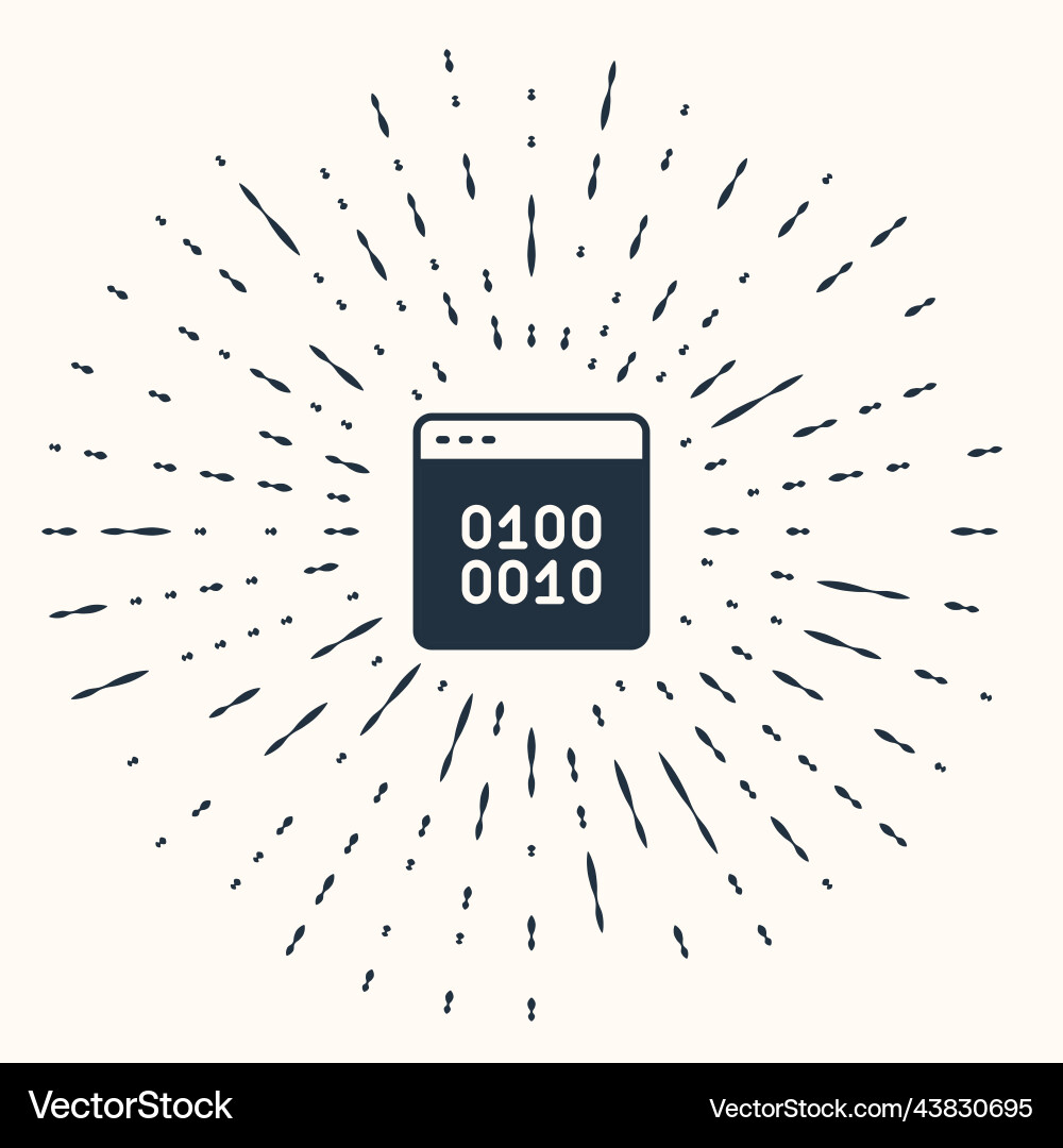 Grey binary code icon isolated on beige background Vector Image