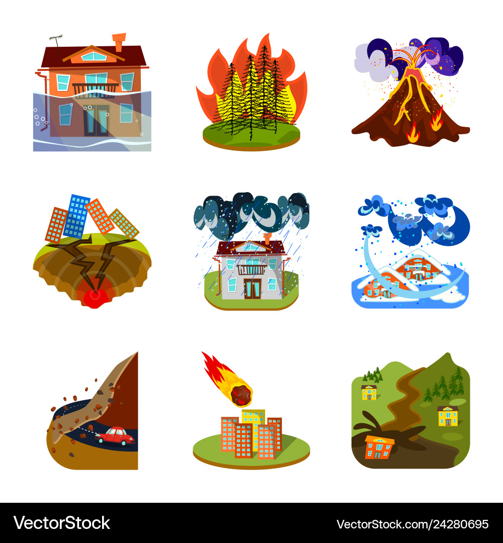 Isolated object of cataclysm and disaster symbol Isolated object of cataclysm and disaster symbol vector image