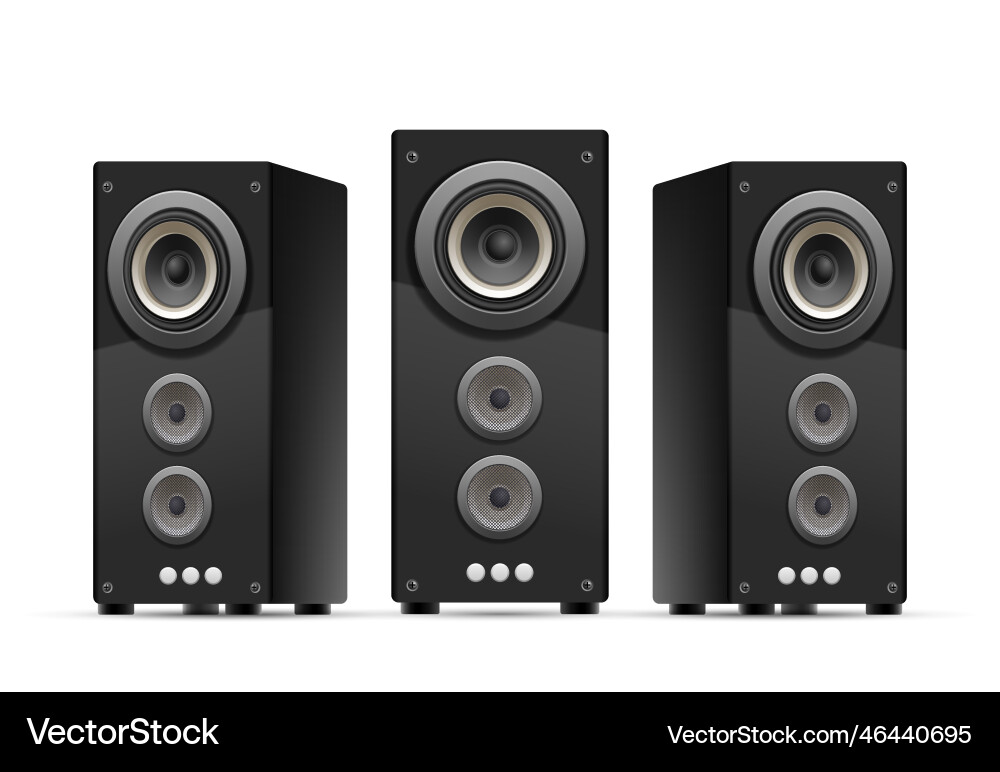 Isometric isolated sound speakers concept vector image