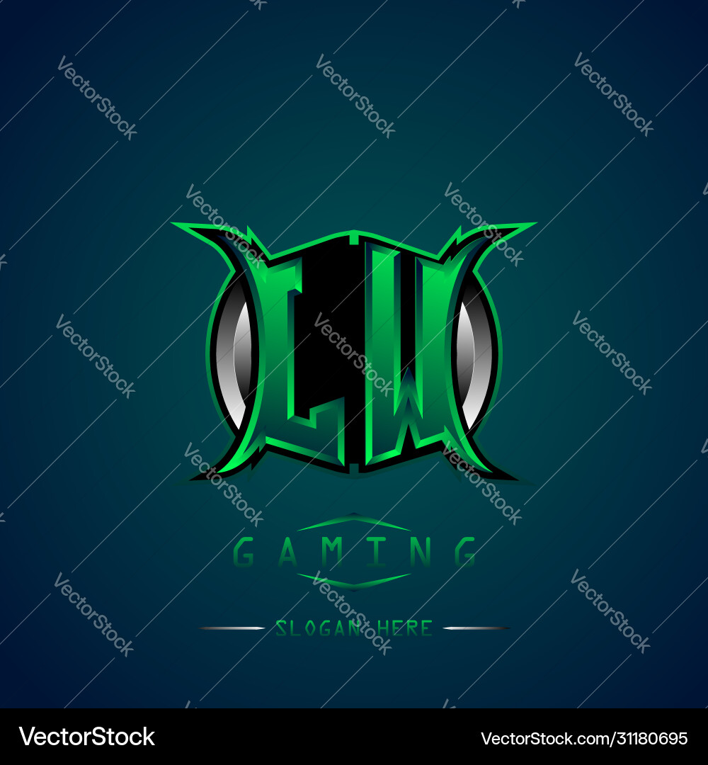Jw initial logo design cool style for game Jw initial logo design cool style for game Vector Image