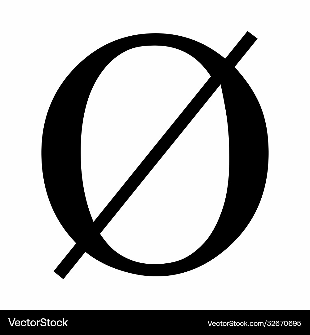 Latin letter o with stroke Latin letter o with stroke vector image