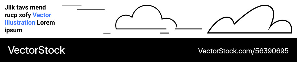 Minimalist cloud and line art with abstract text Minimalist cloud and line art with abstract text vector image