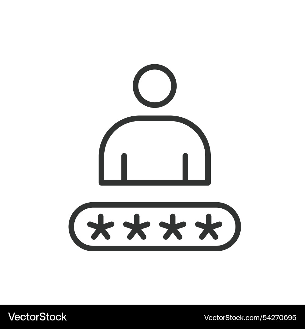 Personal password icon in line design Personal password icon in line design vector image
