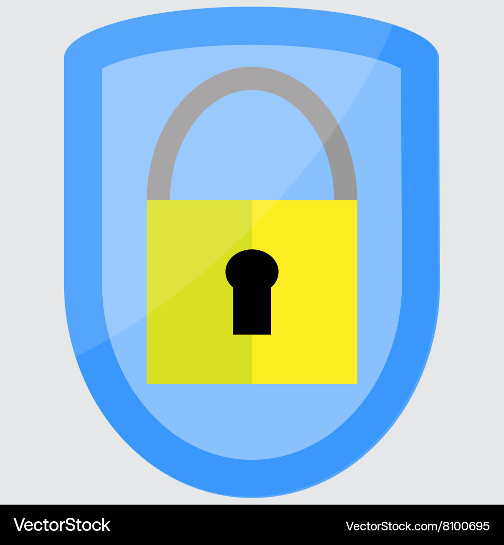 Protection padlock shield Royalty Free Vector Image