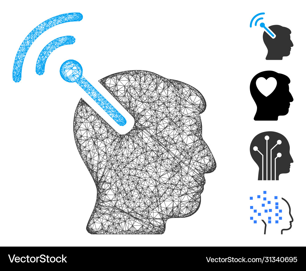 Radio neural interface web mesh Radio neural interface web mesh vector image
