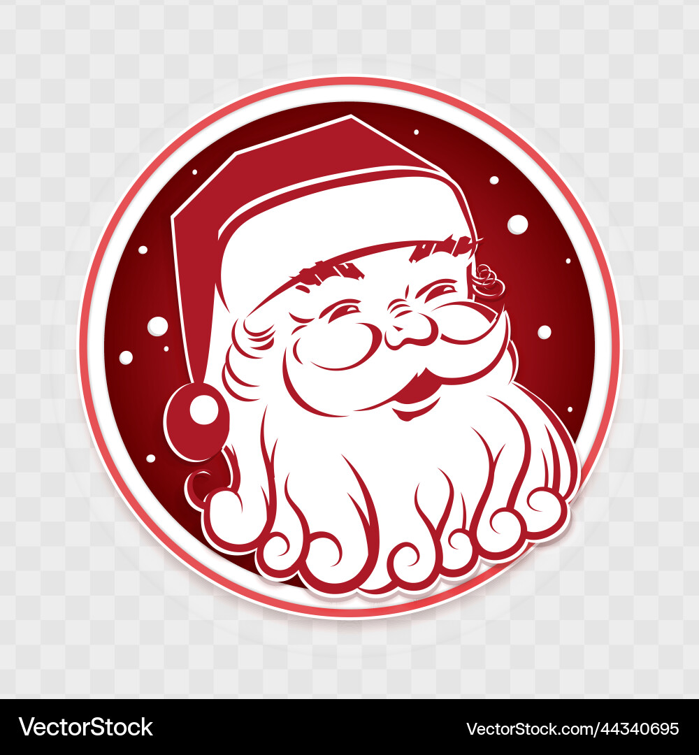 Round red sign with santa claus christmas design Round red sign with santa claus christmas design vector image