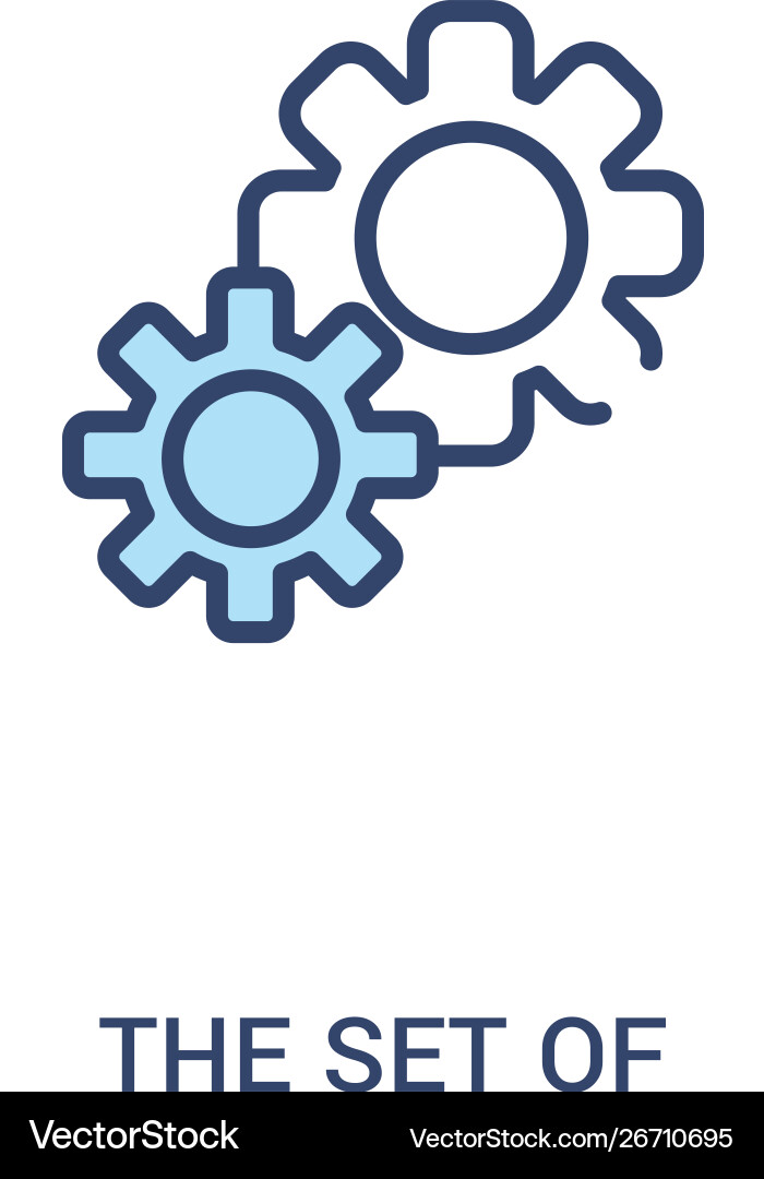 Set concept 2 colored icon simple line element Set concept 2 colored icon simple line element vector image