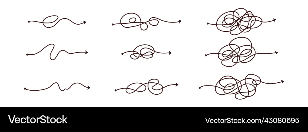 Simple line and complex easy way scribble doodle Simple line and complex easy way scribble doodle vector image