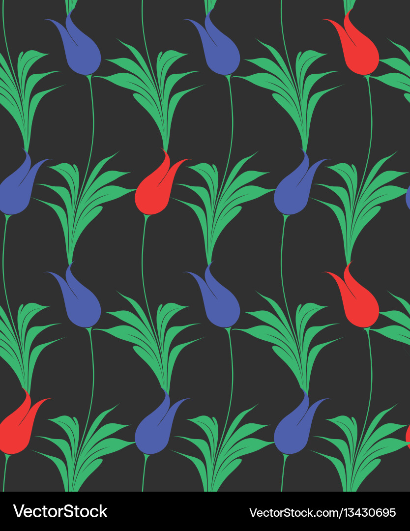 Turkish tulip seamless pattern Turkish tulip seamless pattern vector image