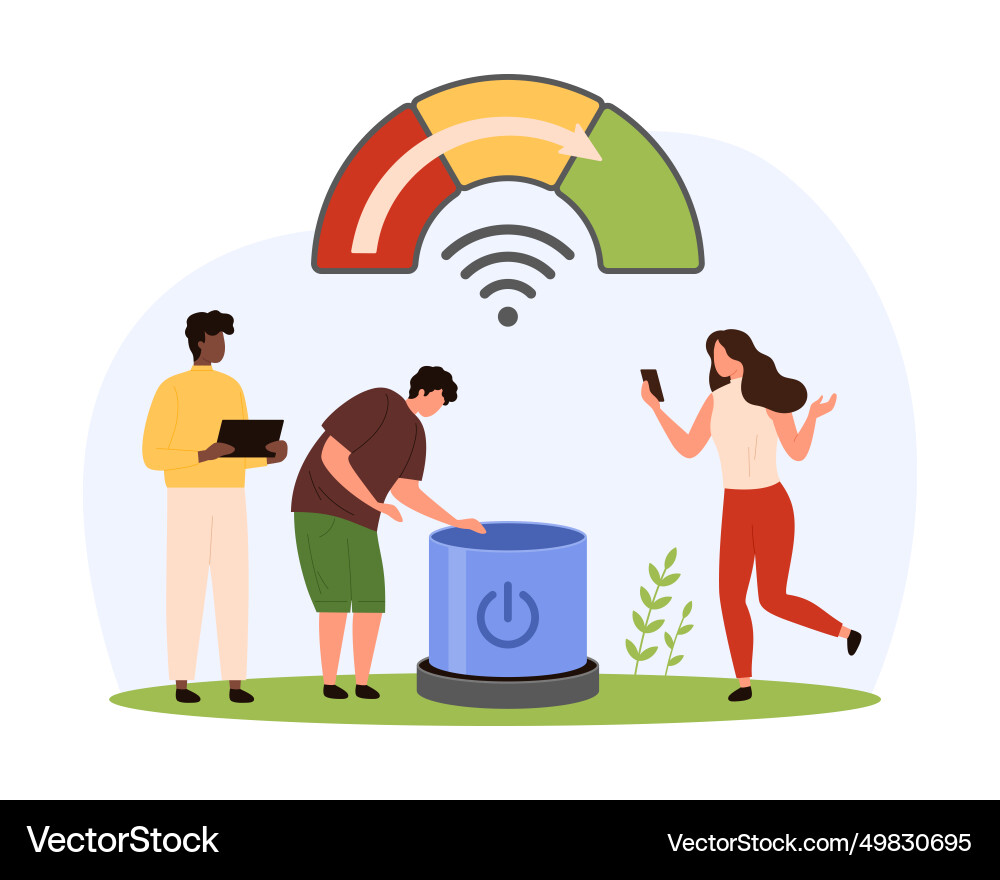 Turn on internet access and communication tiny vector image
