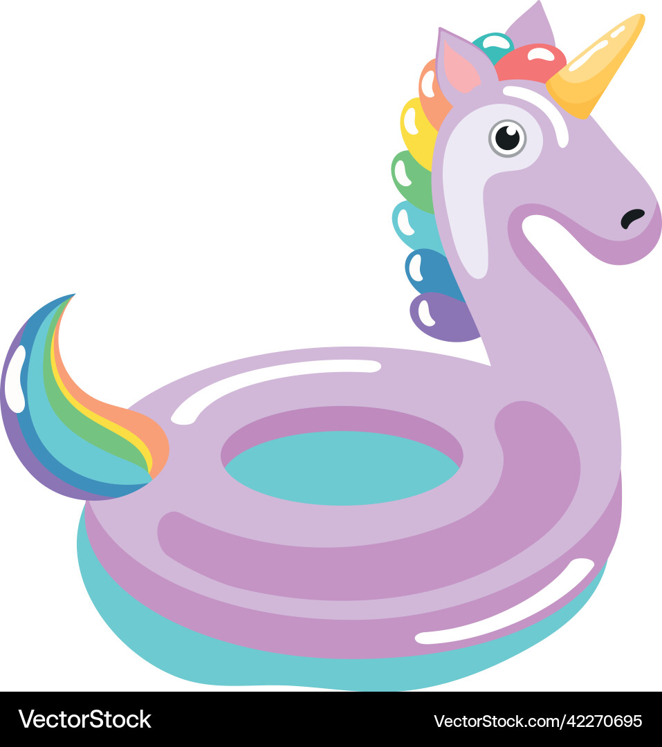 Unicorn float pool vector image