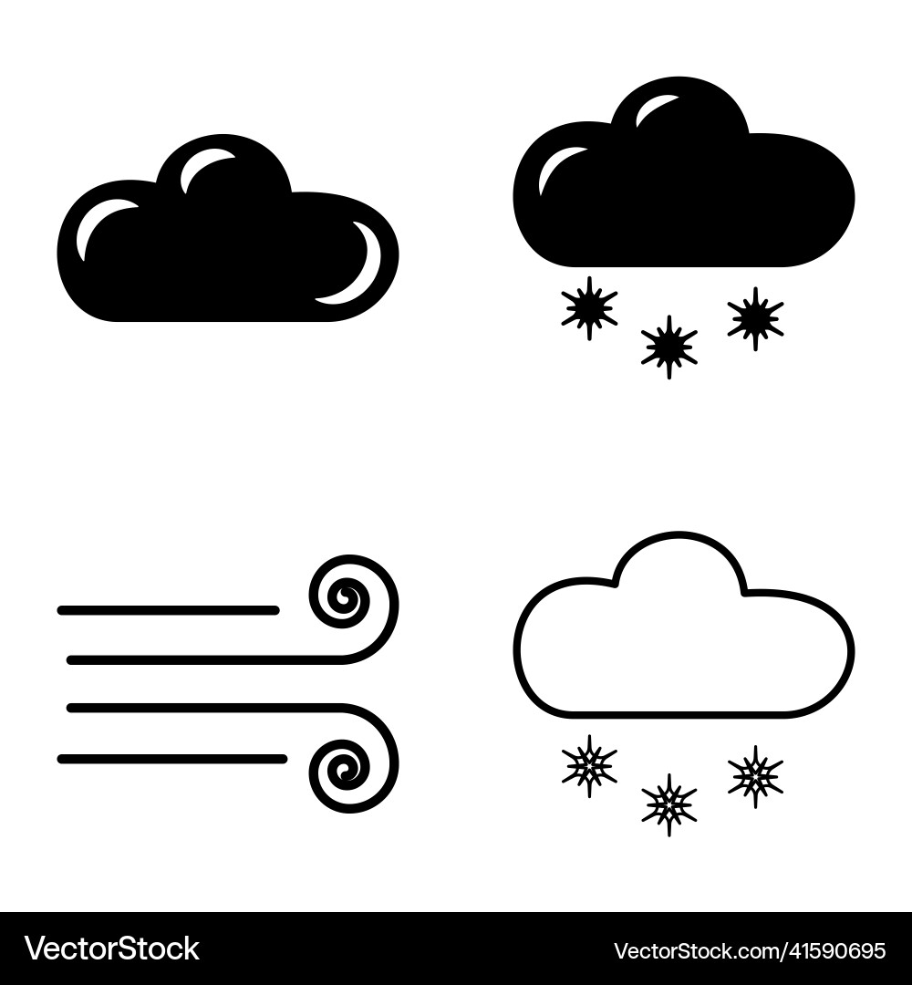 Weather flat icon set isolated on white background Weather flat icon set isolated on white background Vector Image