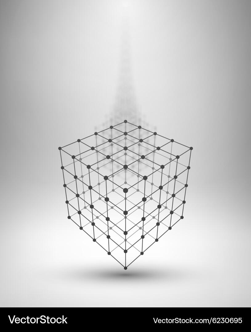 Wireframe Cube Network vector image