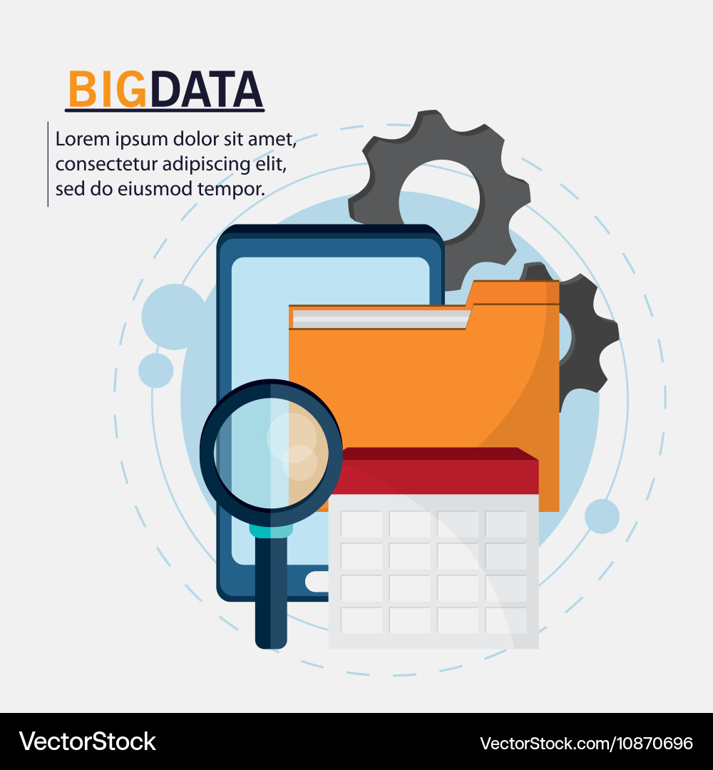 Big data center base and web hosting icon set Vector Image