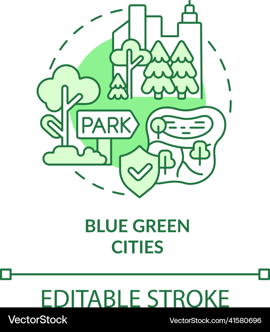 Blue green cities concept icon Blue green cities concept icon vector image