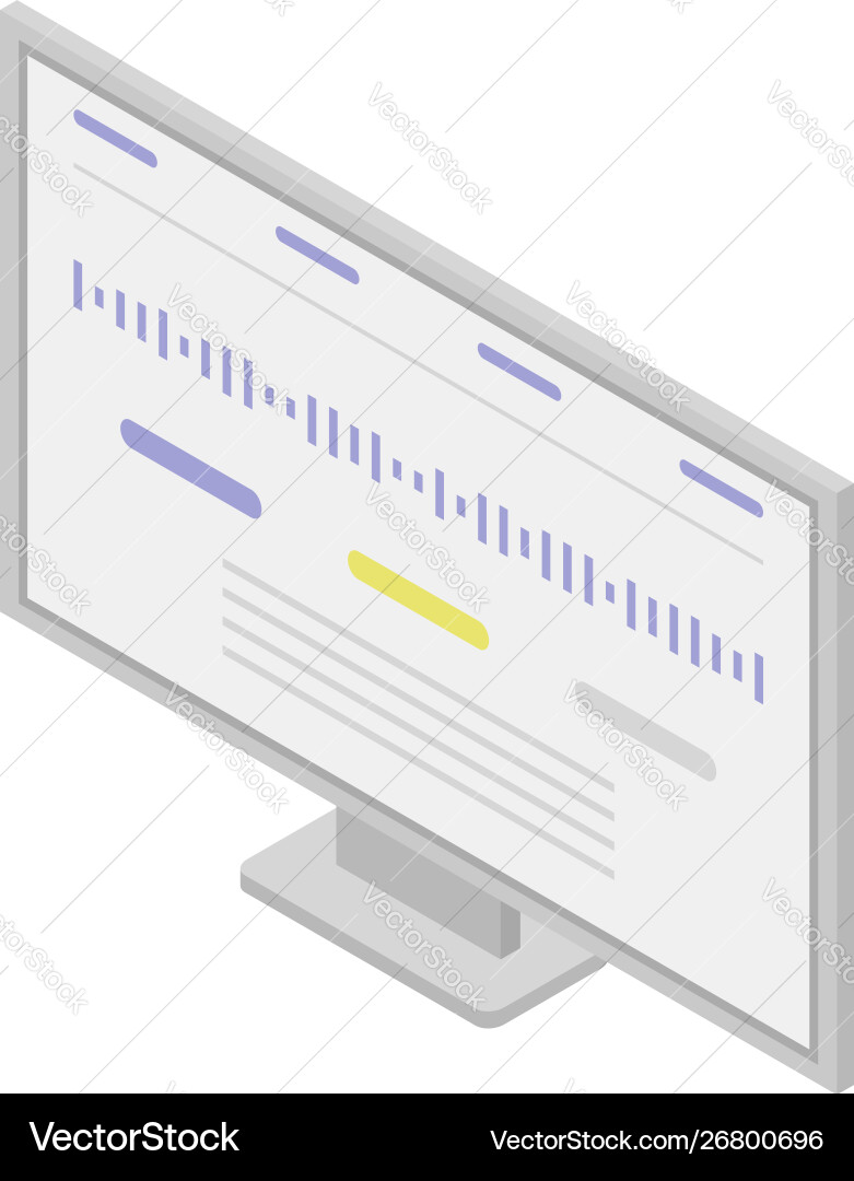 Computer lcd monitor icon isometric style Computer lcd monitor icon isometric style vector image