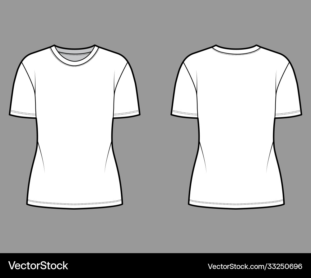 Cotton Jersey T-Shirt - White Vector Image