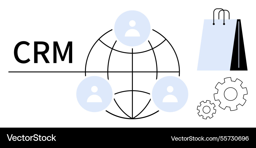 Crm strategy with global networking and e-commerce Crm strategy with global networking and e-commerce vector image