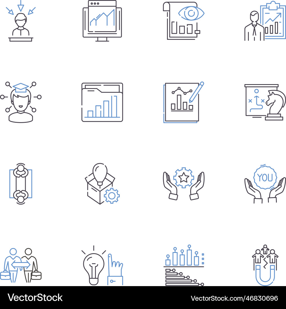 Designing and developing line icons collection Designing and developing line icons collection Vector Image
