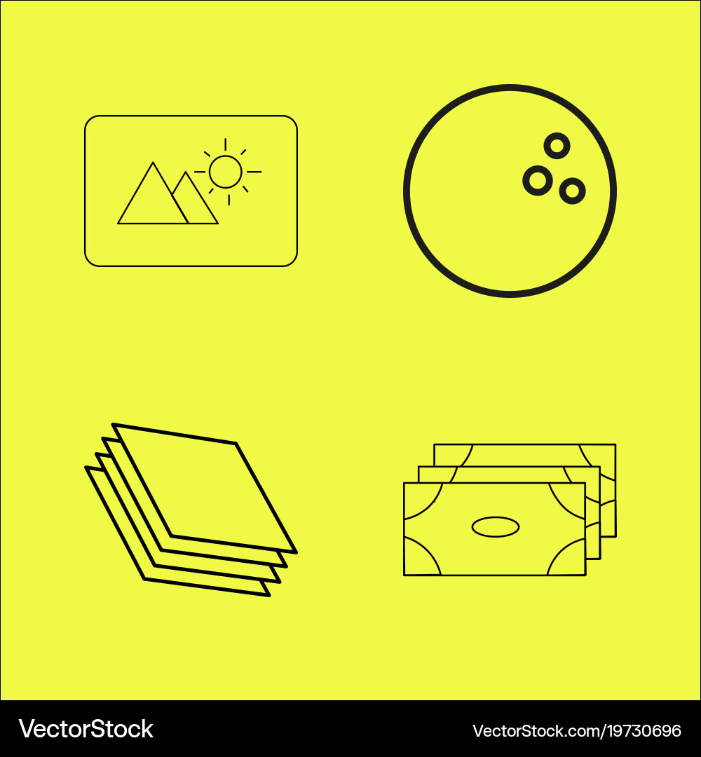 Essential linear icon set Vector Image