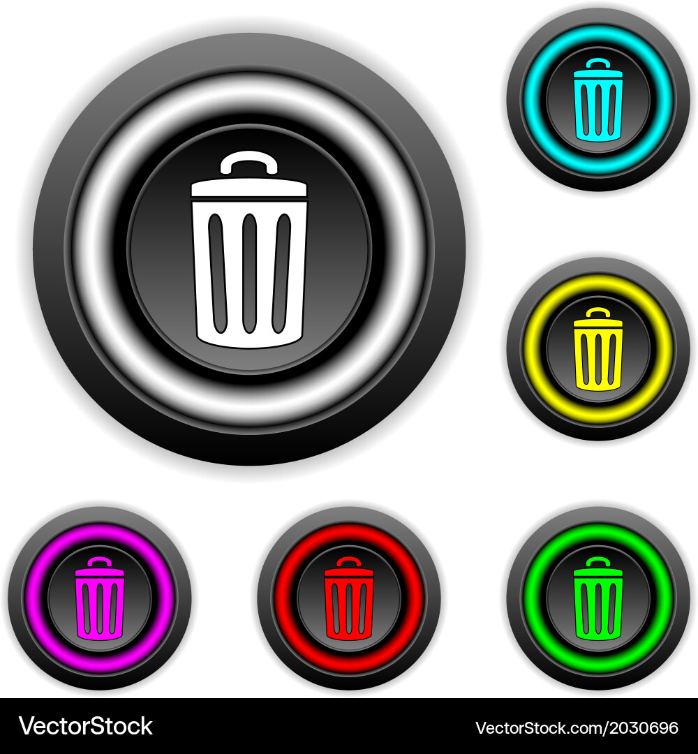 Garbage button set Vector Image