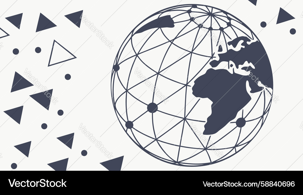 Global network connectivity with abstract Vector Image