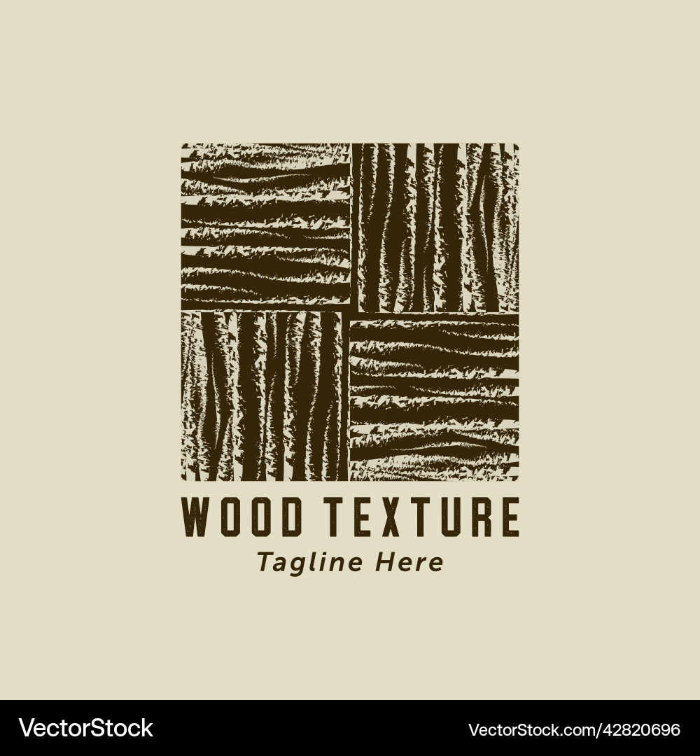 Oak wood texture in tiles logo design vector image