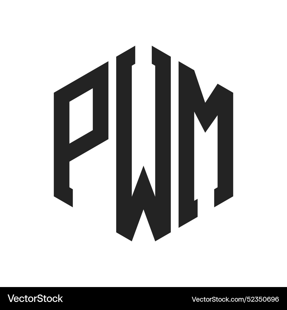 Pwm logo design initial letter monogram Vector Image
