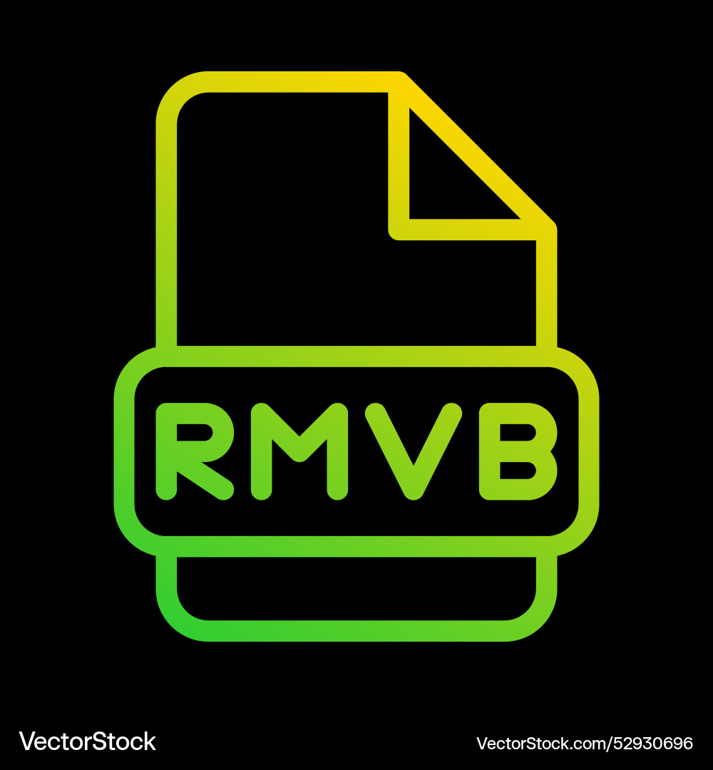 Rmvb Dateityp-Symbol mit einem Umrissgradienten Rmvb Dateityp-Symbol mit einem Umrissgradienten vektorbild