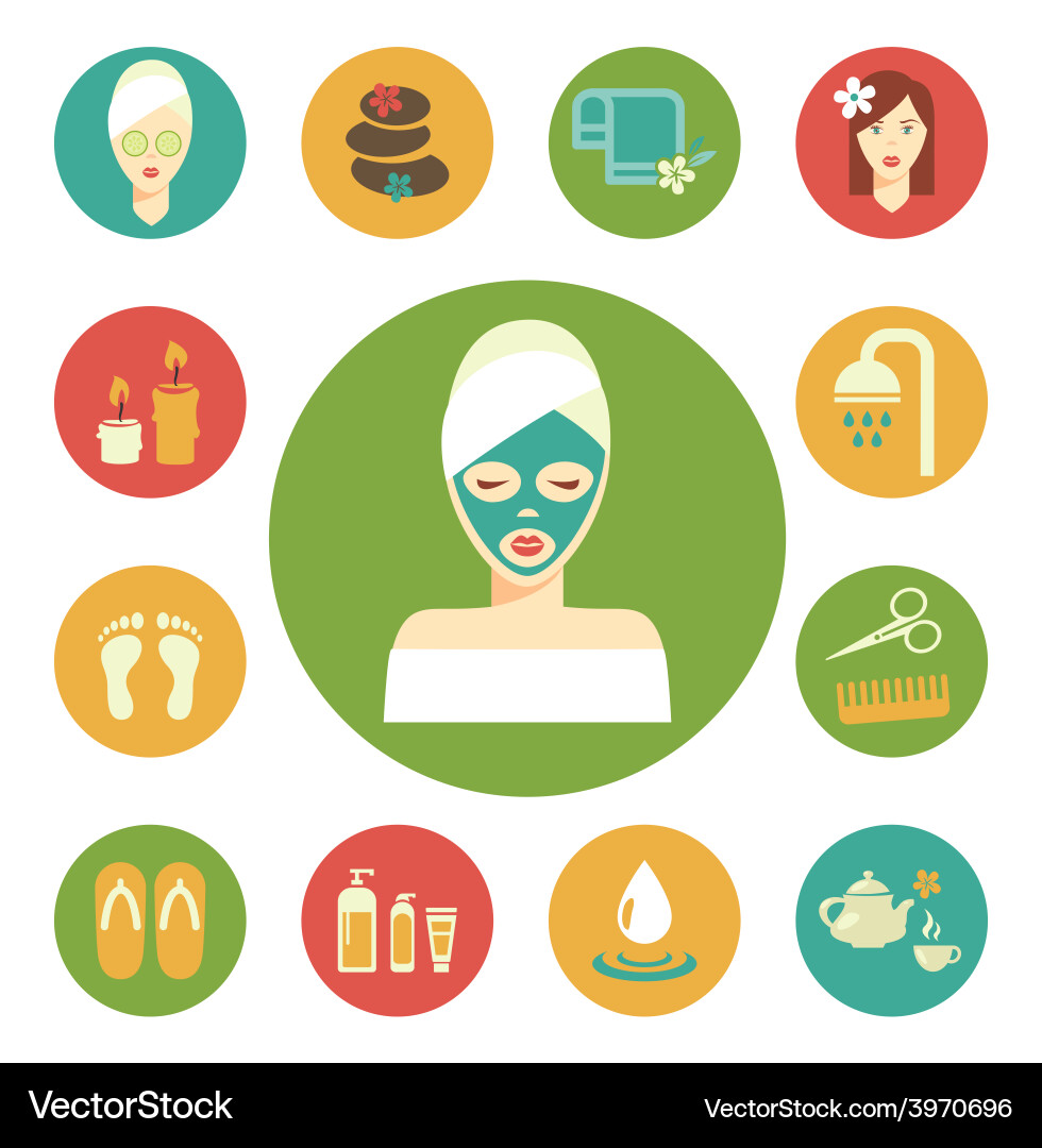 Salon spa icon set Royalty Free Vector Image - VectorStock