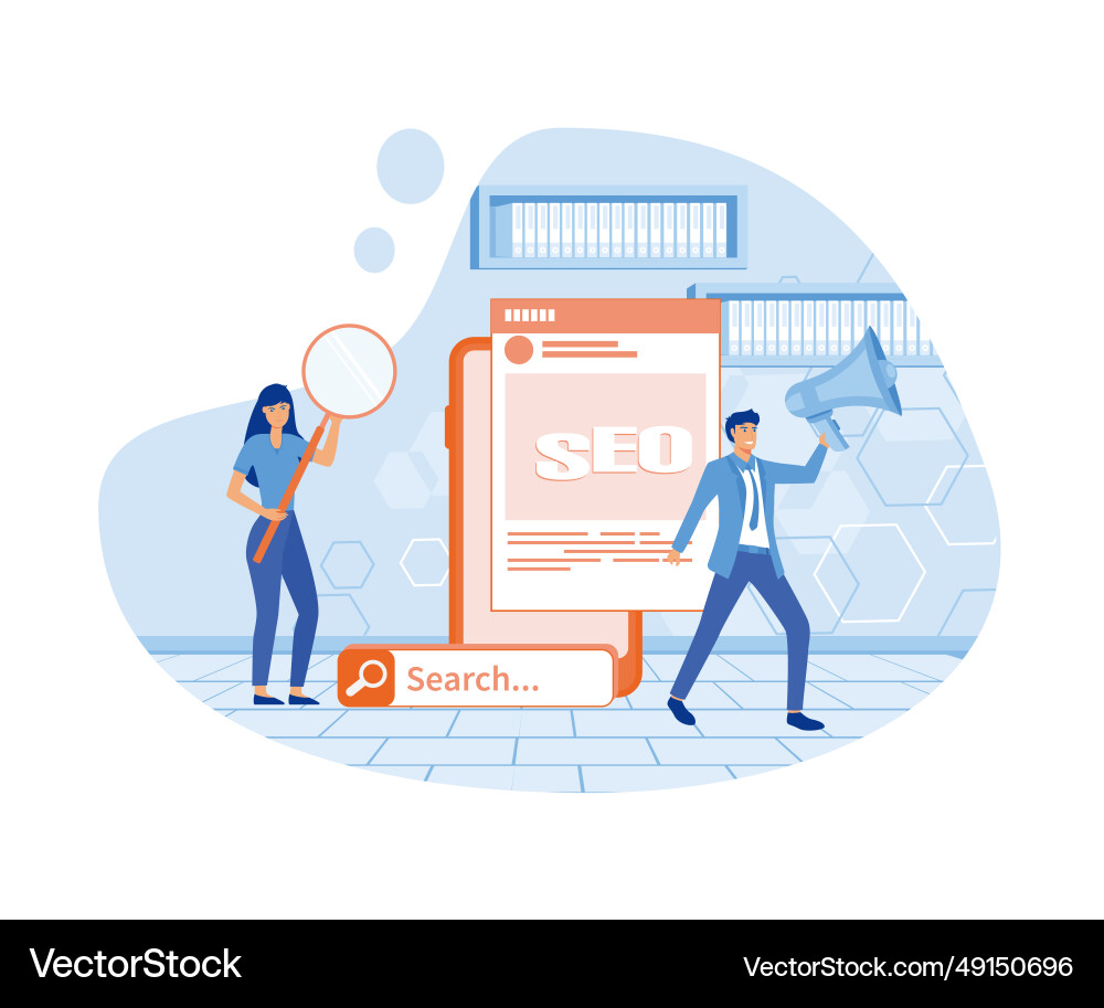 Search engine optimization web site coding flat Vector Image