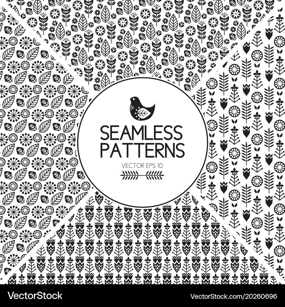 Set of seamless pattern graphic elements texture Vector Image